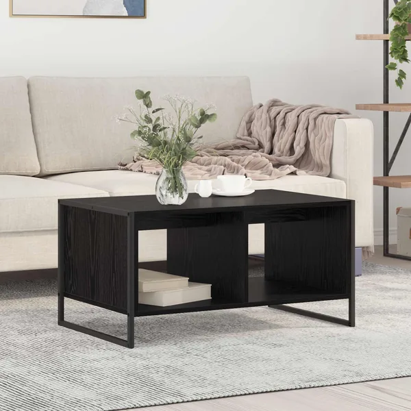 Table basse Chêne noir 80 x 50 x 40 cm Bois d'ingénierie