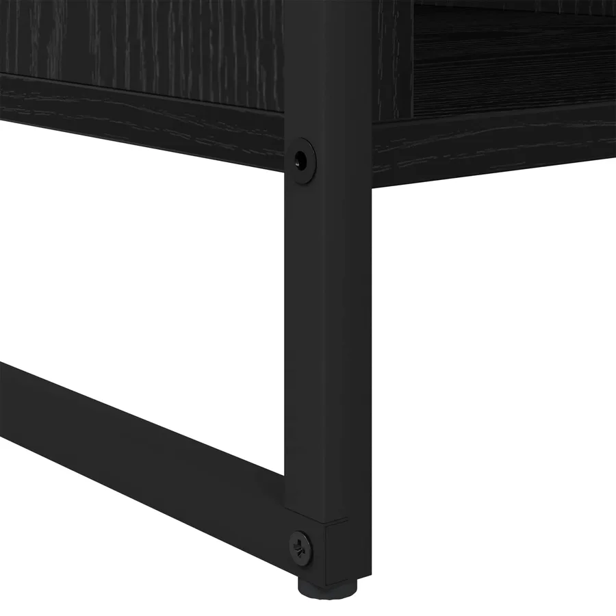 Table basse Chêne noir 80 x 50 x 40 cm Bois d'ingénierie - 9