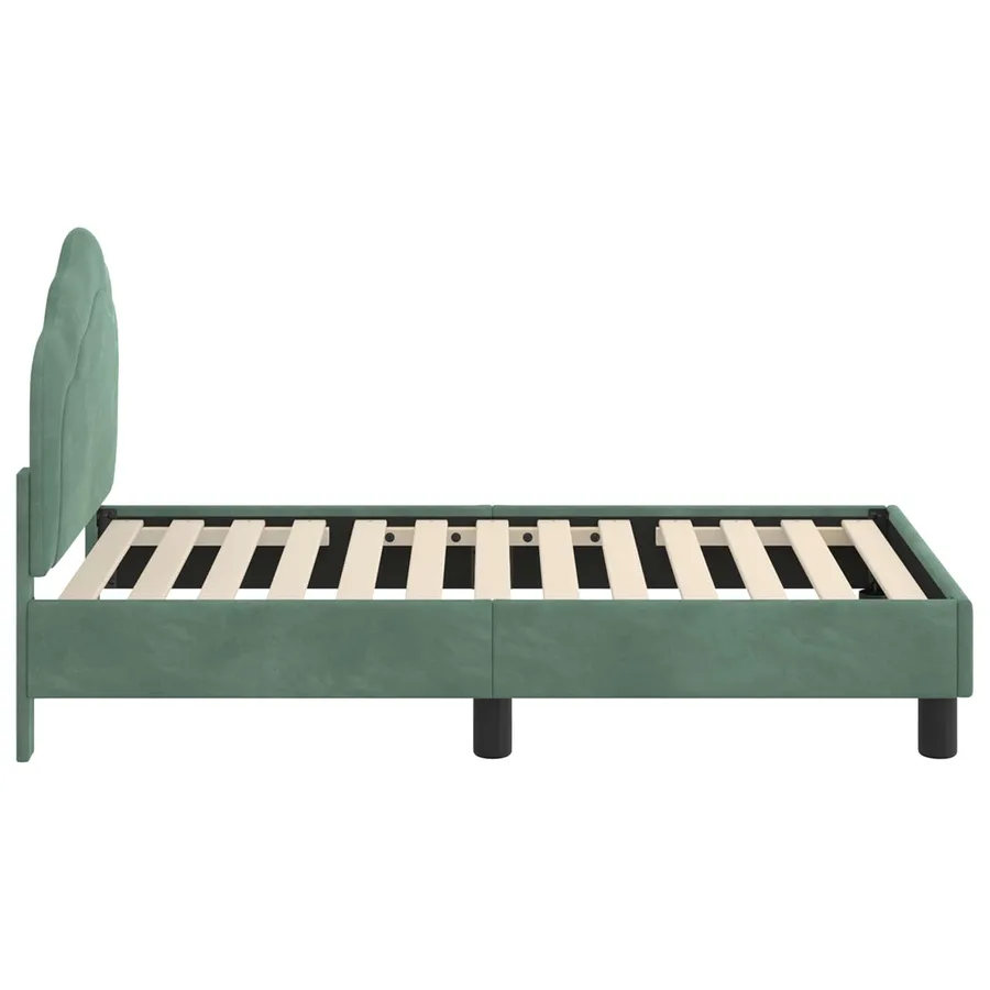 Cadre de lit pour tout-petit avec tête de lit Vert Mer Velours - 6