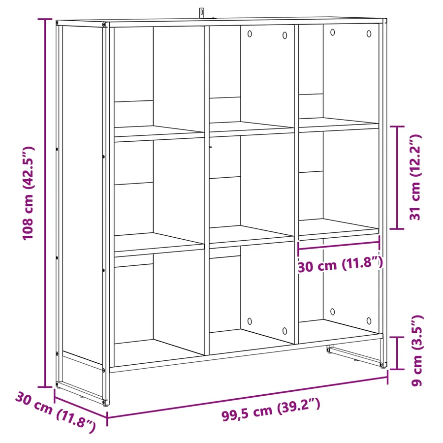 Bibliothèque Sonoma 99,5 x 30 x 108,5 cm Bois d'ingénierie - 11