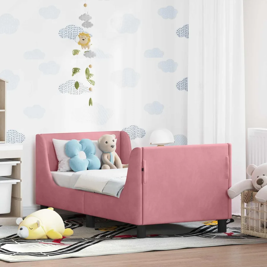 Cadre de lit pour tout-petit avec tête de lit Rose 70 x 140 cm