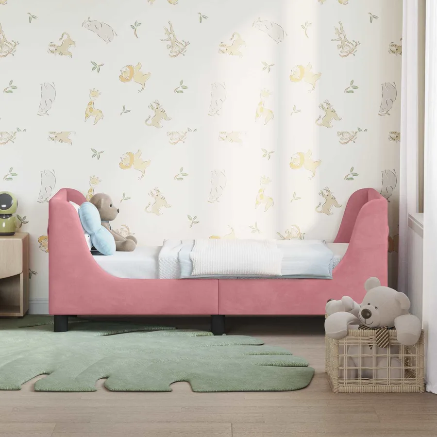 Cadre de lit pour tout-petit avec tête de lit Rose 70 x 140 cm - 3
