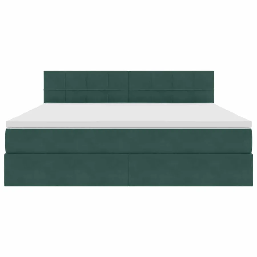 Lit de Rangement avec matelas Vert foncé 180 x 200 cm Velours - 7