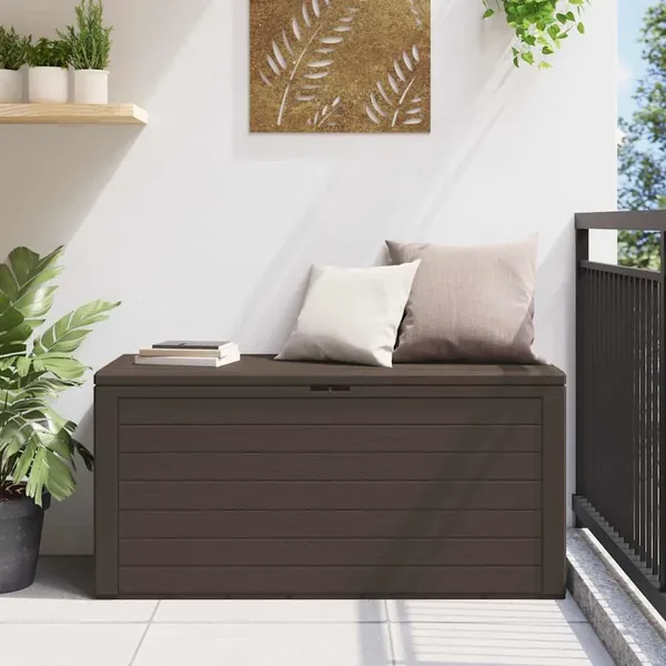 Garden storage box Brown 116x44x55 cm