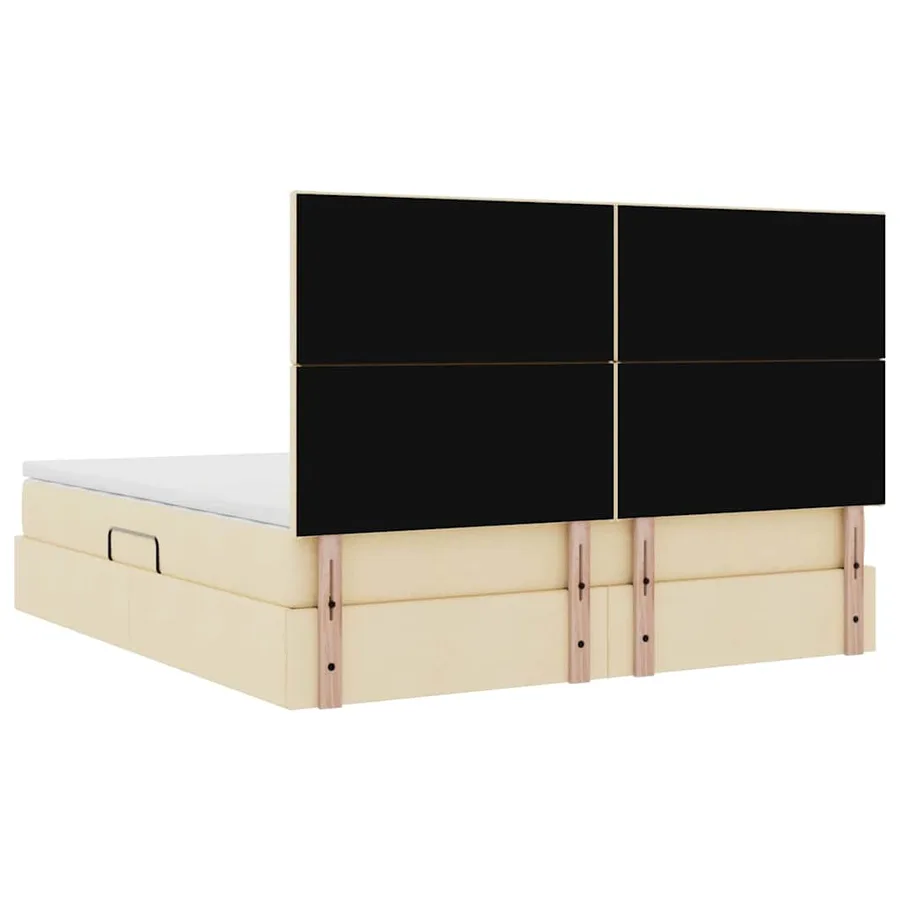 Lit de rangement LED avec matelas Crème 180 x 200 cm Tissu - 12