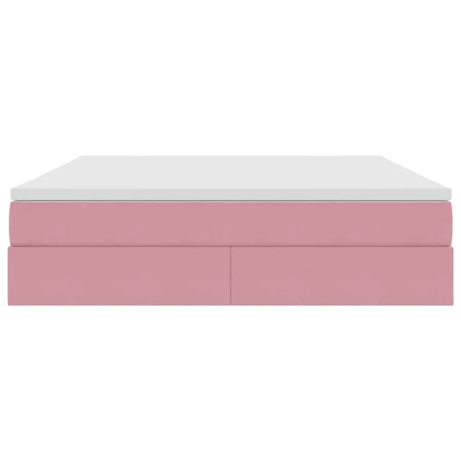 Lit avec rangement et matelas Rose 180 x 200 cm Velours - 7