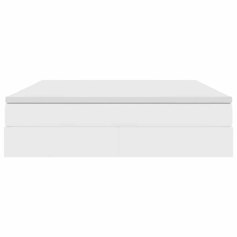 Lit avec rangement et matelas Blanc 180 x 200 cm Simili cuir - 7