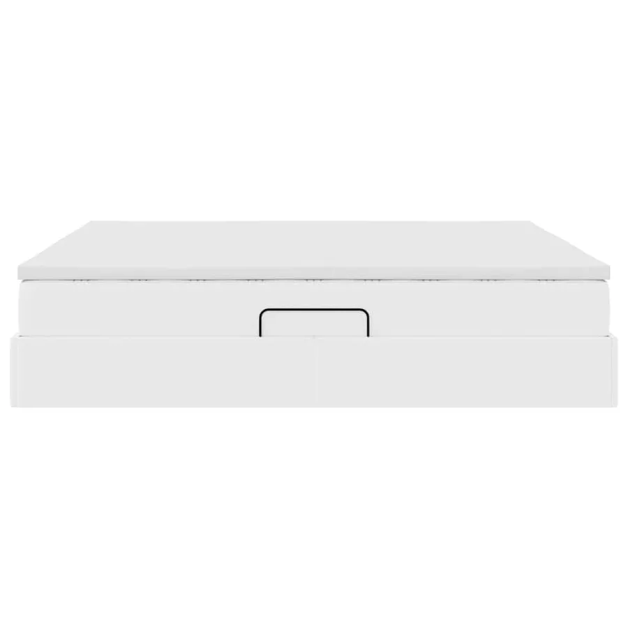 Lit avec rangement et matelas Blanc 180 x 200 cm Simili cuir - 9