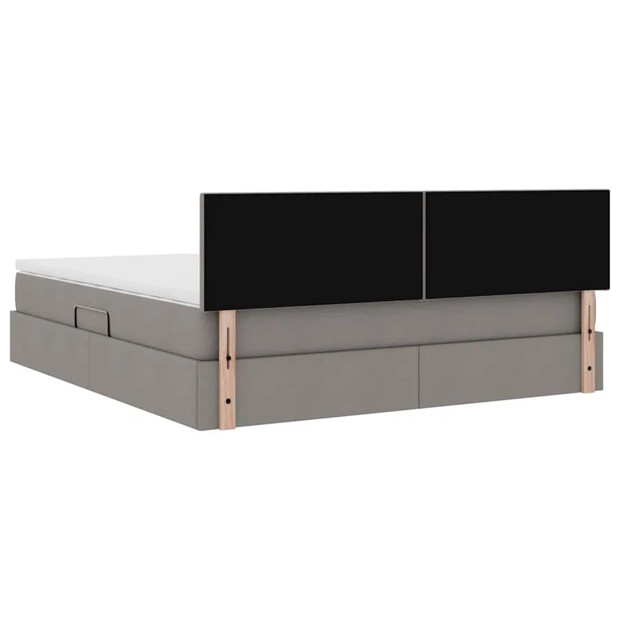 Lit avec rangement et matelas avec matelas Taupe 180 x 200 cm - 11
