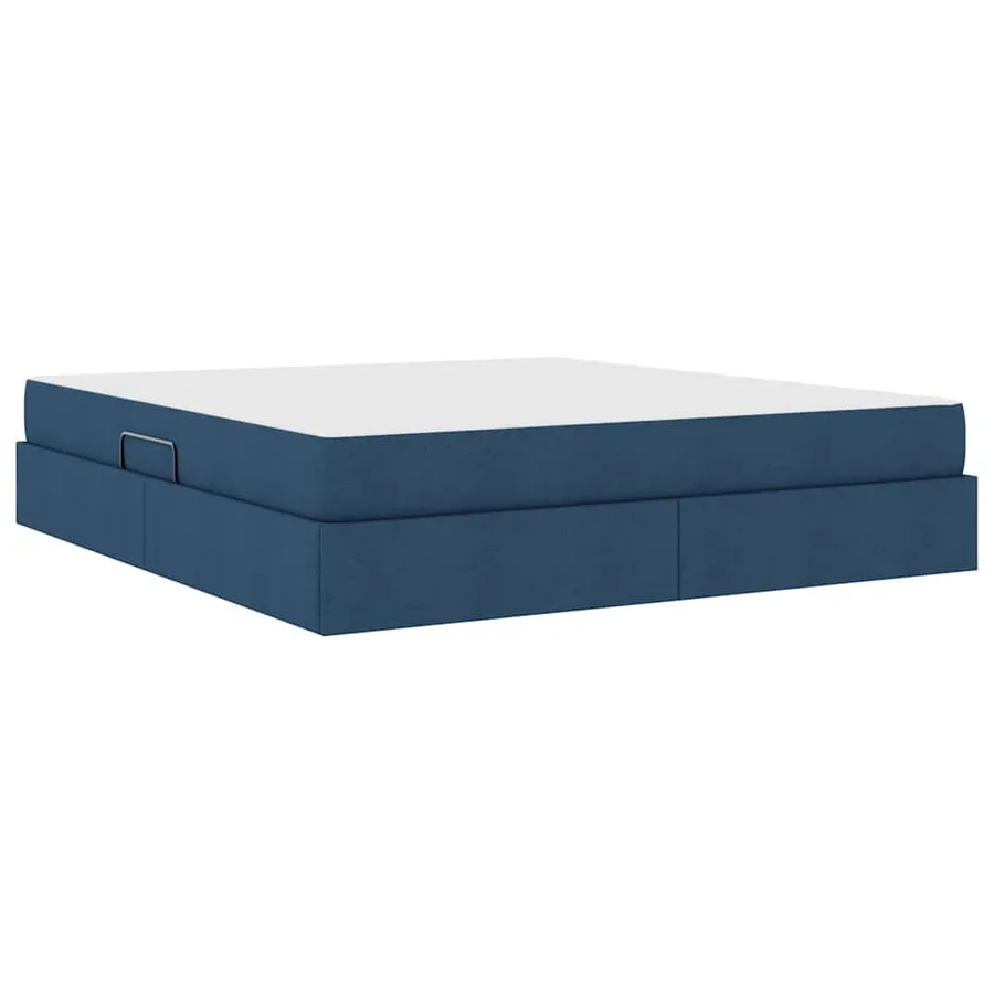 Lit avec rangement et matelas Bleu 180 x 200 cm Polyester - 10