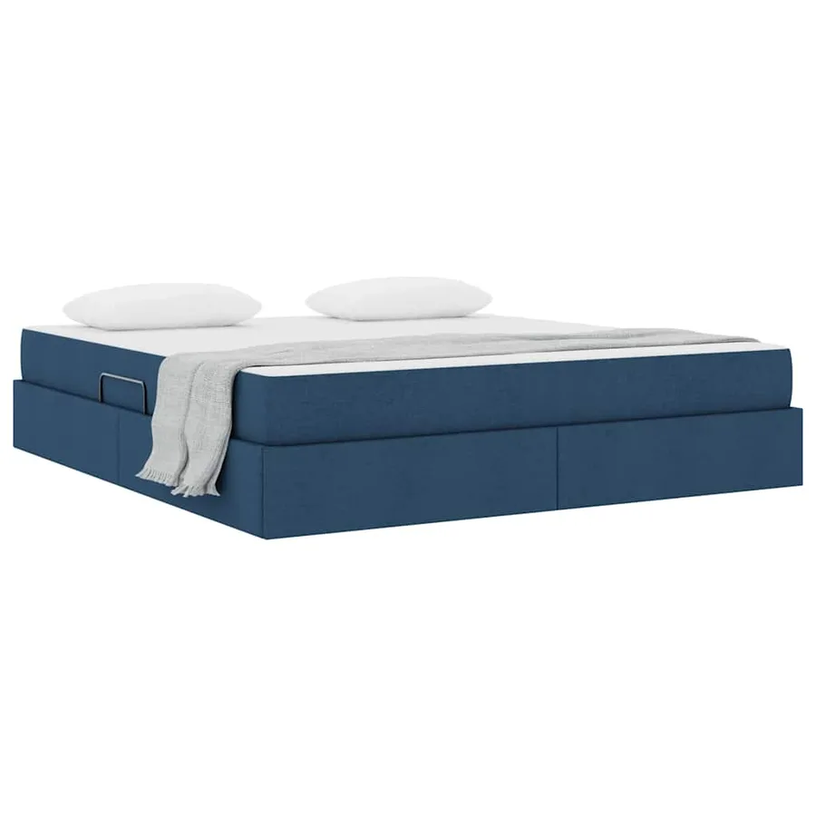 Lit avec rangement et matelas Bleu 180 x 200 cm Polyester - 3