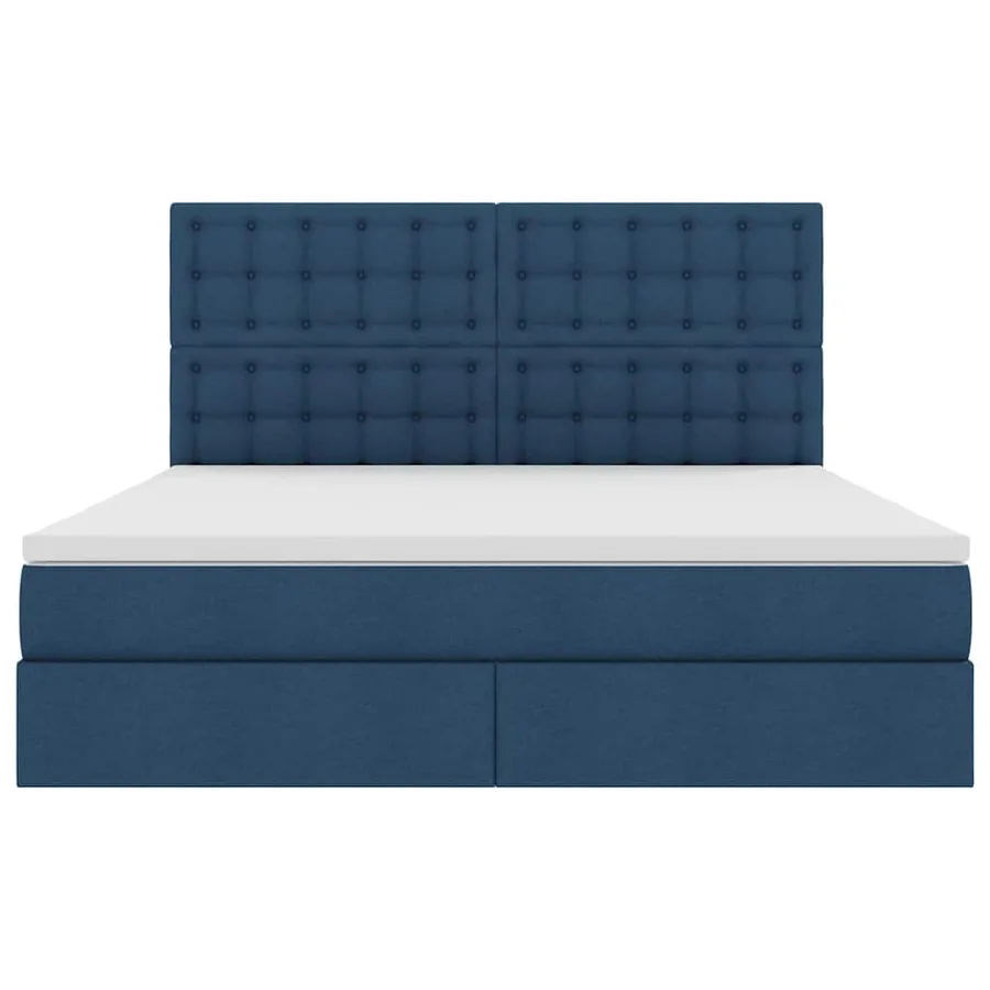 Lit avec rangement et matelas Bleu 180 x 200 cm tissu - 7
