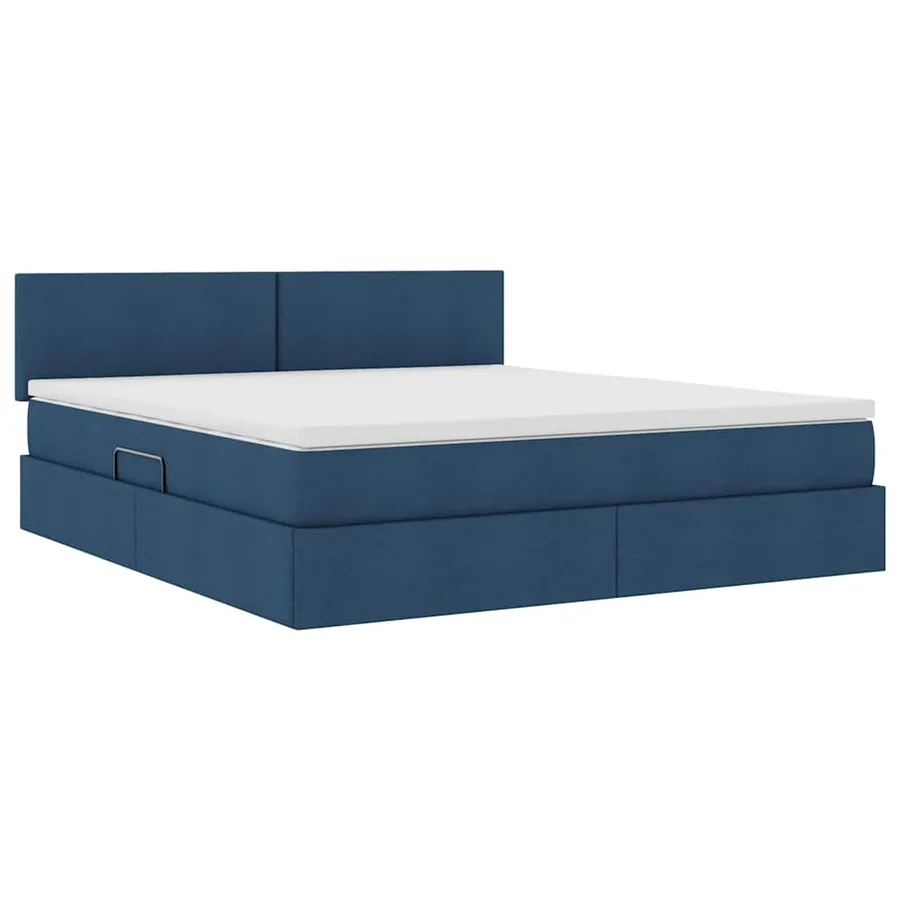Lit avec rangement et matelas avec matelas Bleu 180 x 200 cm - 5