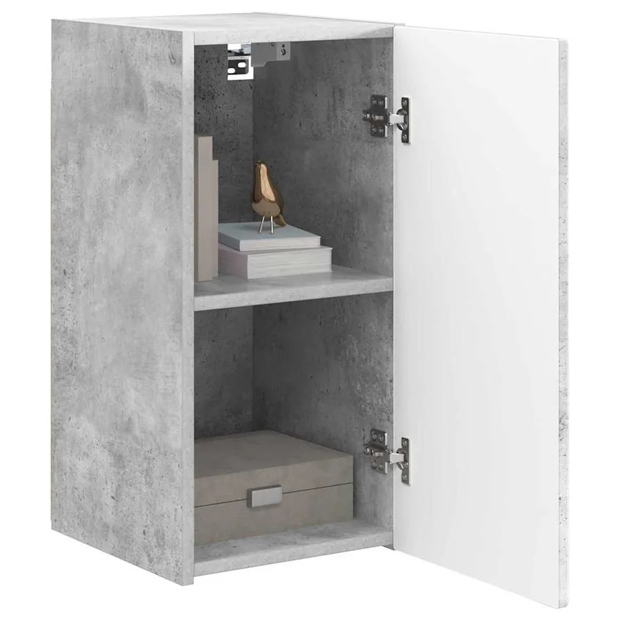 Meuble TV mural 2 pcs Béton 30 x 31 x 60 cm Bois d'ingénierie - 3