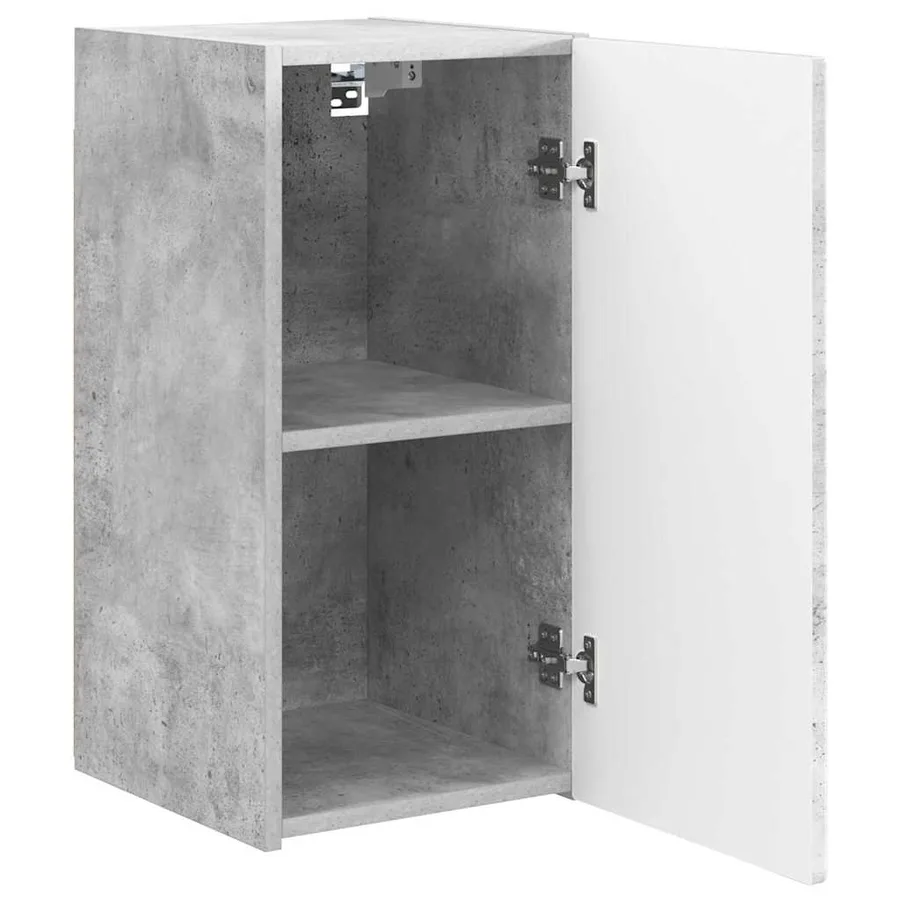 Meuble TV mural 2 pcs Béton 30 x 31 x 60 cm Bois d'ingénierie - 6
