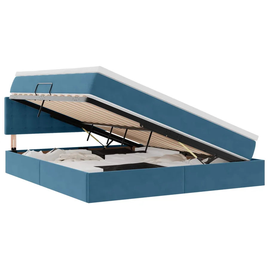 Lit de rangement LED avec matelas Bleu foncé 180 x 200 cm - 2