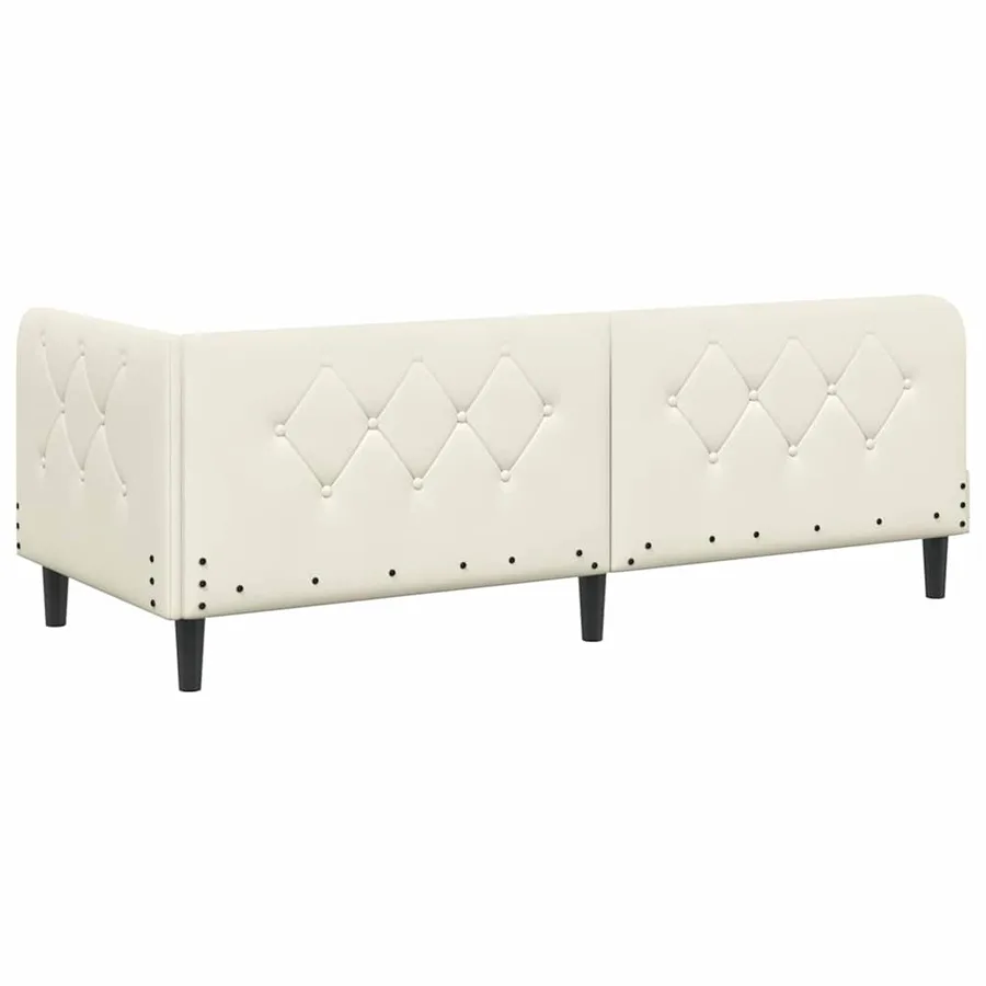 Cadre de lit d'angle Crème 80 x 200 cm Velours - 9