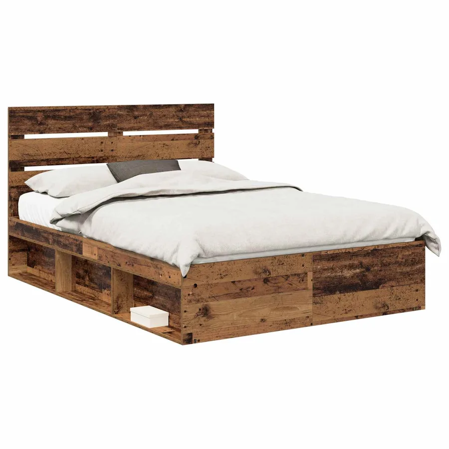 Cadre de lit Bois ancien 160 x 200 cm Bois de pin massif - 2