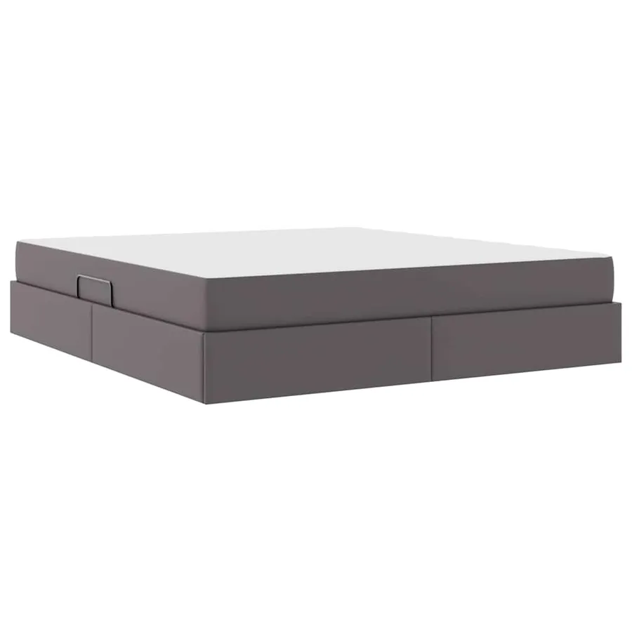 Lit avec rangement et matelas avec matelas 2 pcs Gris Cuir - 10