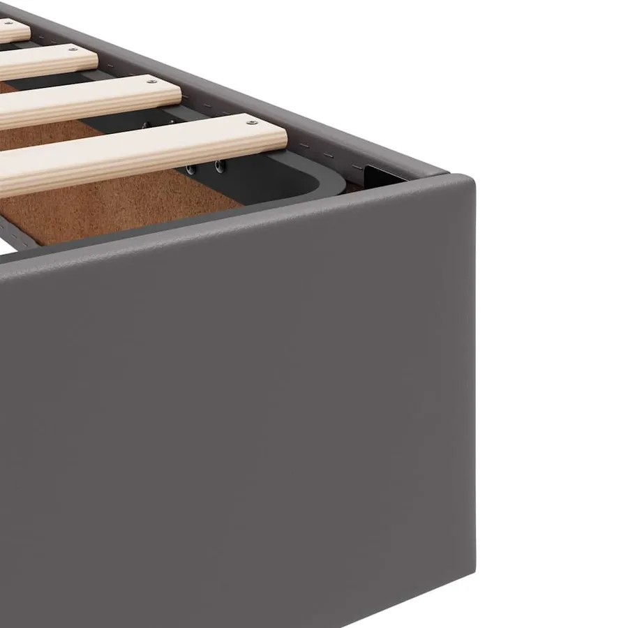 Lit avec rangement et matelas avec matelas 2 pcs Gris Cuir - 11