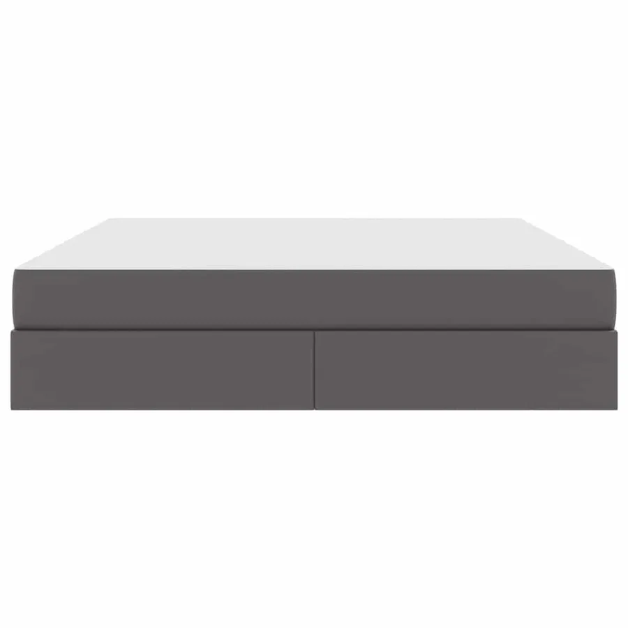 Lit avec rangement et matelas avec matelas 2 pcs Gris Cuir - 7