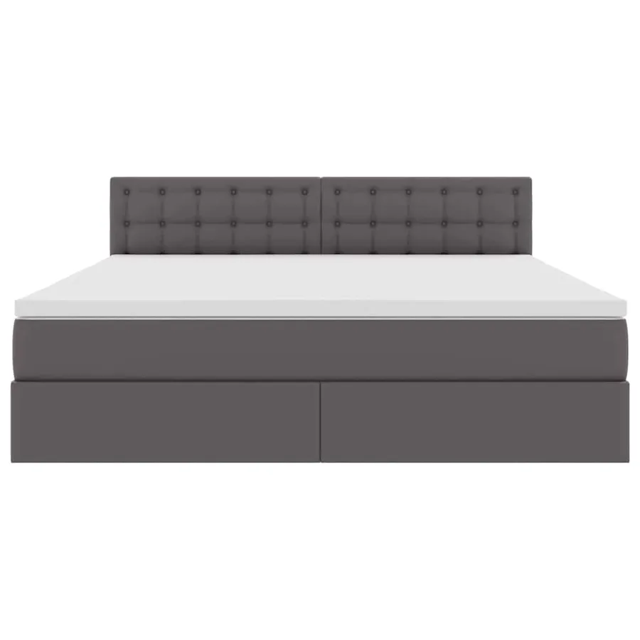 Lit avec rangement et matelas Gris 180 x 200 cm Simili cuir - 7