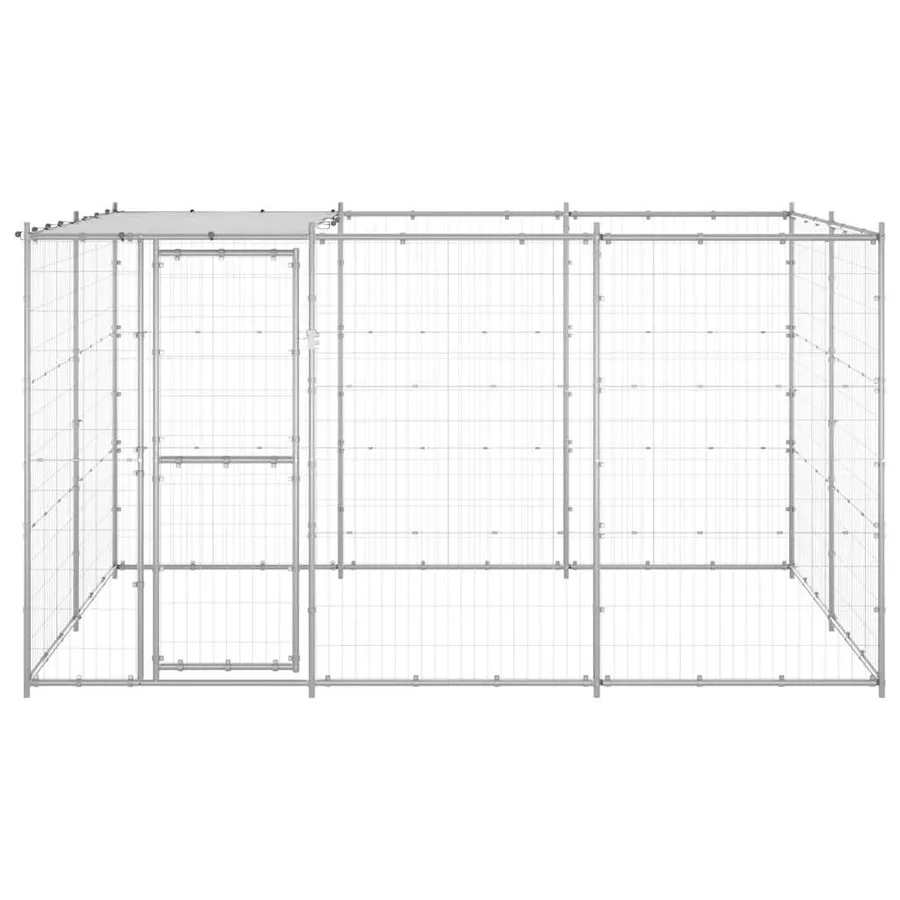 Chenil extérieur Acier galvanisé avec toit 7,26 m² - 4