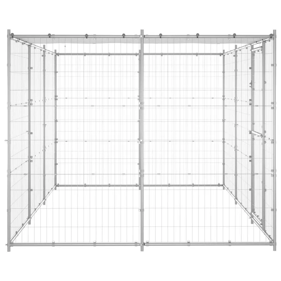 Chenil extérieur Acier galvanisé avec toit 7,26 m² - 5