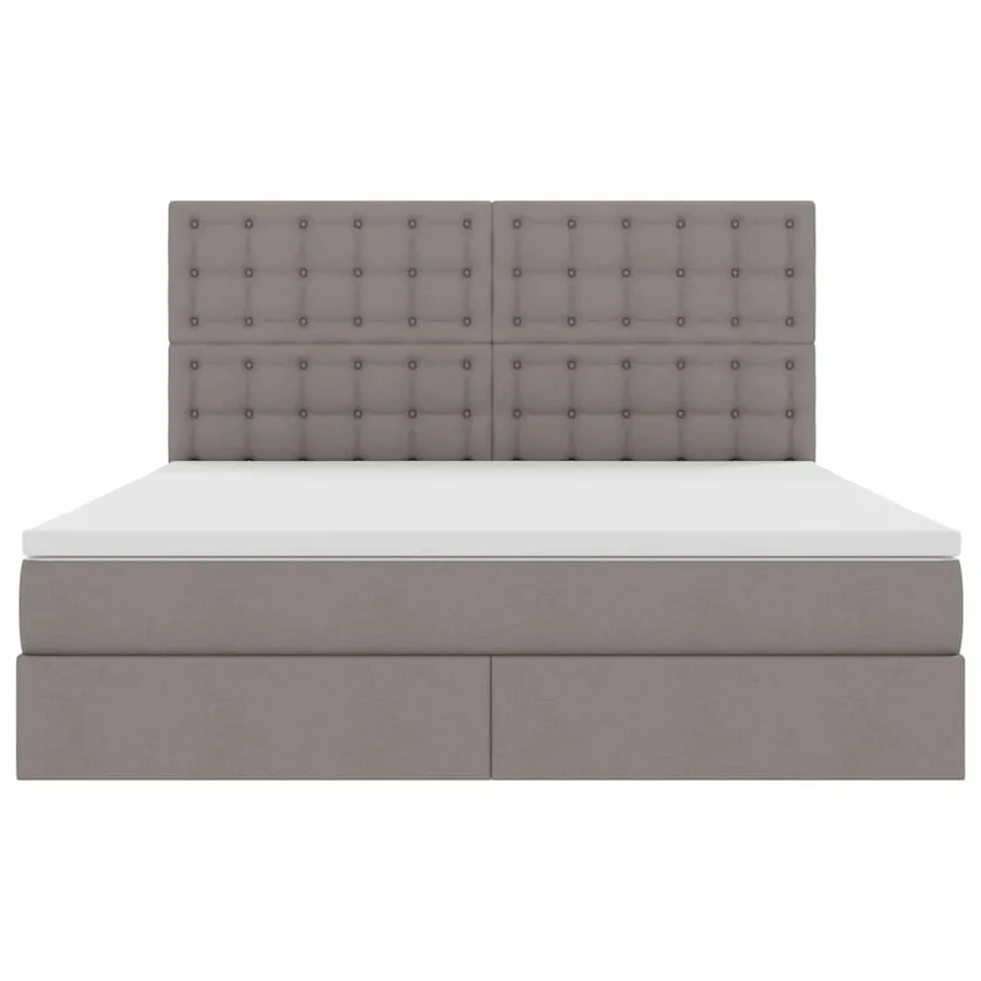 Lit avec rangement et matelas Taupe 180 x 200 cm tissu - 7