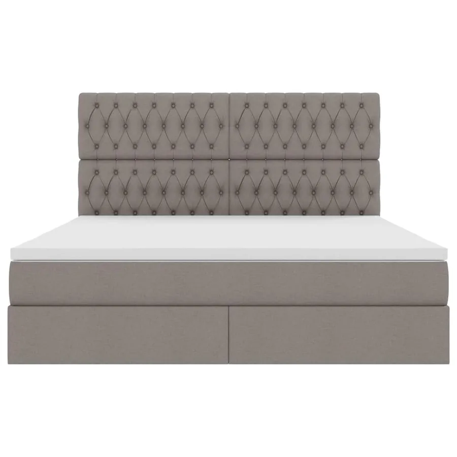 Lit avec rangement et matelas Taupe 180 x 200 cm tissu - 7