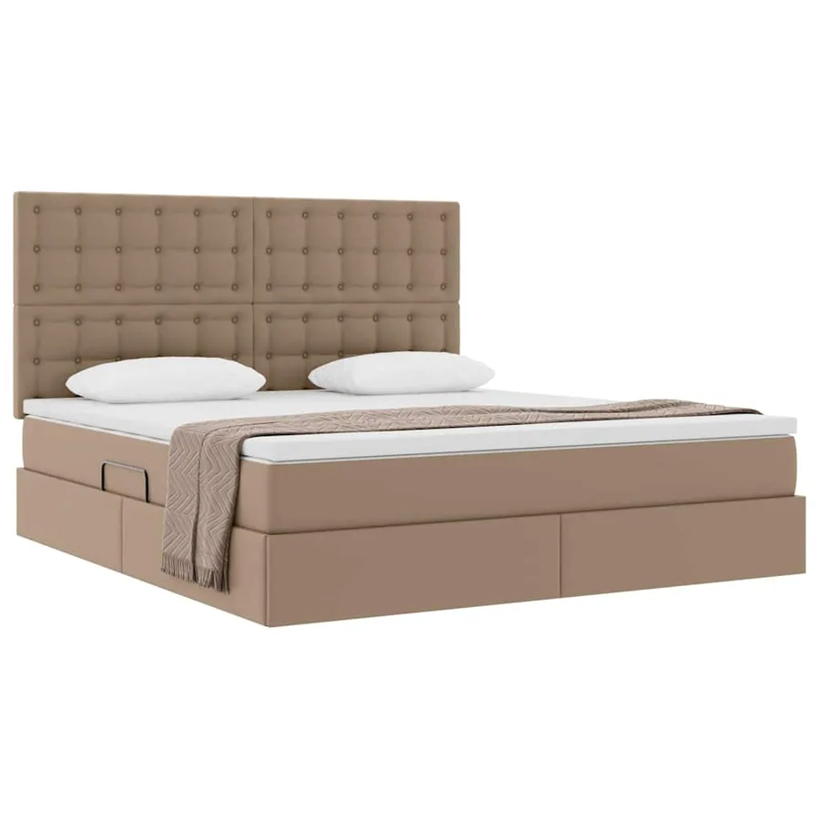 Lit de Rangement Cappuccino 180 x 200 cm Cuir synthétique - 3
