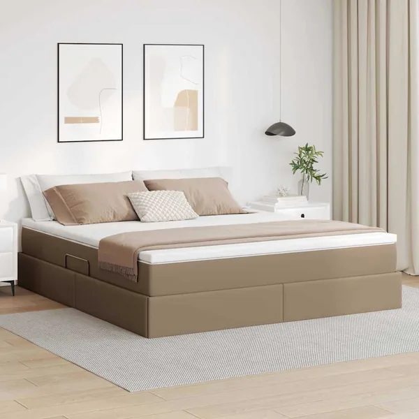 Lit avec rangement et matelas Cappuccino 180 x 200 cm