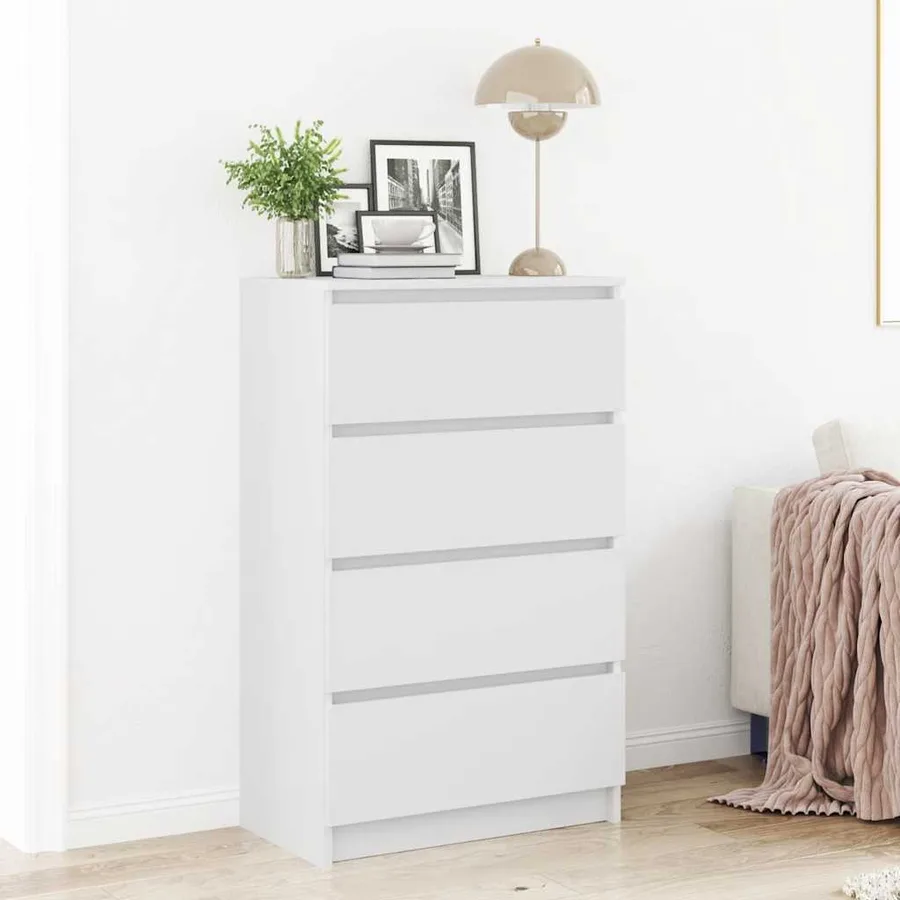 Buffet Blanc 60x35x98,5 cm Bois d'ingénierie - 3