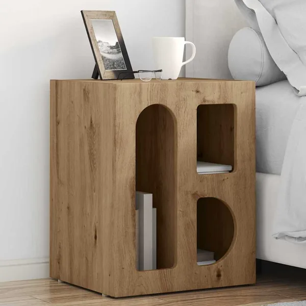 Table de chevet ELST 2 pc Chêne artisanal 40 x 35 x 50 cm