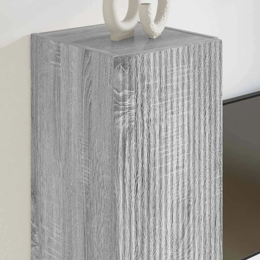 Meuble TV mural Gris Sonoma 30 x 31 x 60 cm Bois d'ingénierie - 4