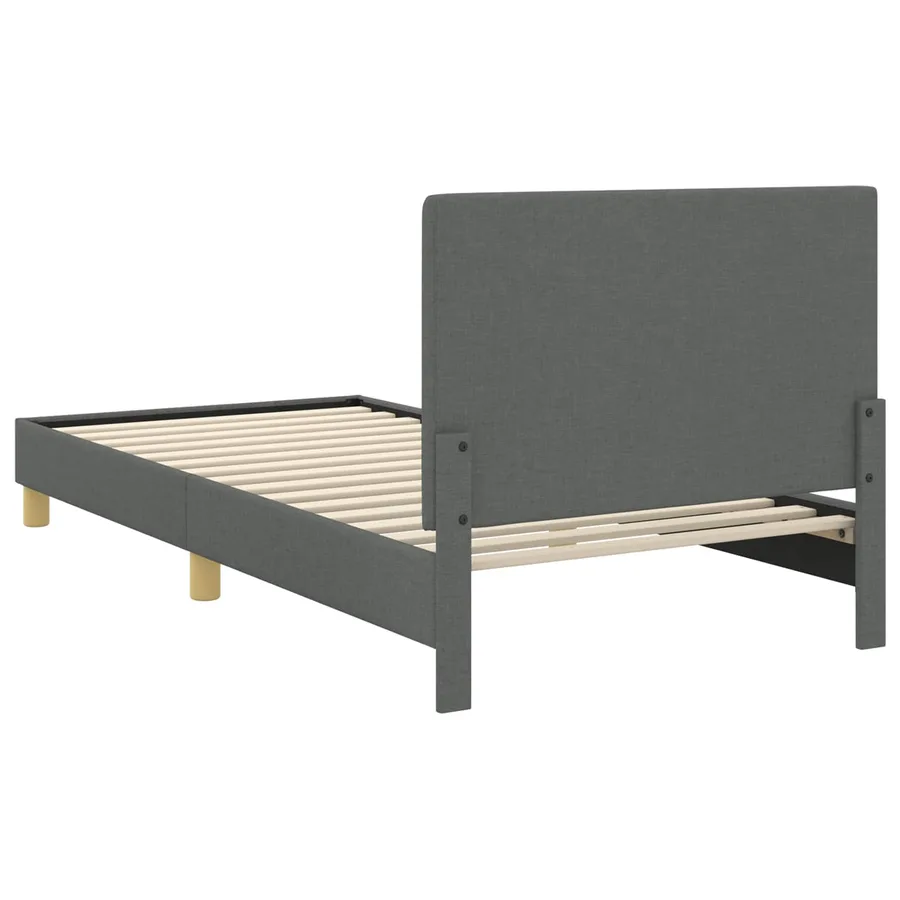Cadre de lit pour enfants avec tête de lit Gris foncé tissu - 7