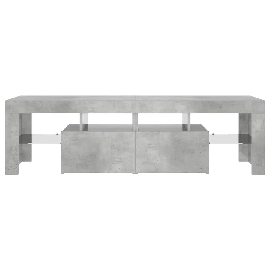 Meuble TV avec lumières LED Gris béton 140x36,5x40 cm - 8