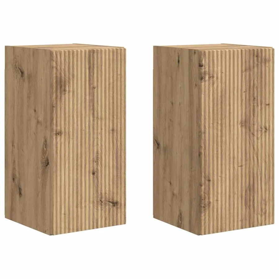 Meuble TV mural 2 pcs Chêne artisan Bois d'ingénierie - 2