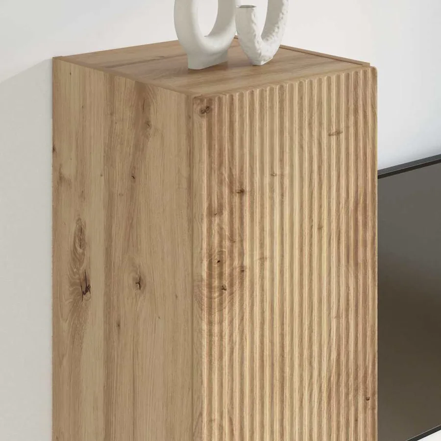 Meuble TV mural 2 pcs Chêne artisan Bois d'ingénierie - 4