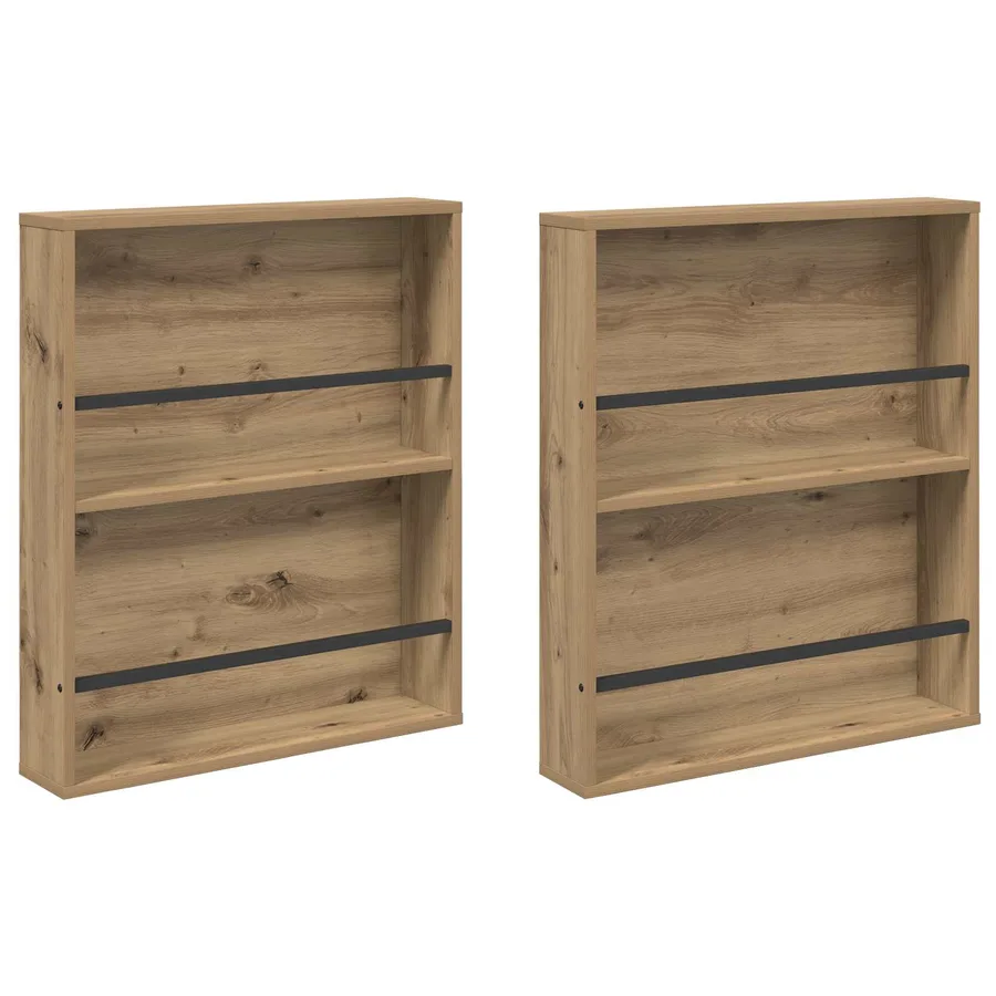 Étagère à magazines 2 pc Chêne artisanal 60 x 12 x 70 cm - 2