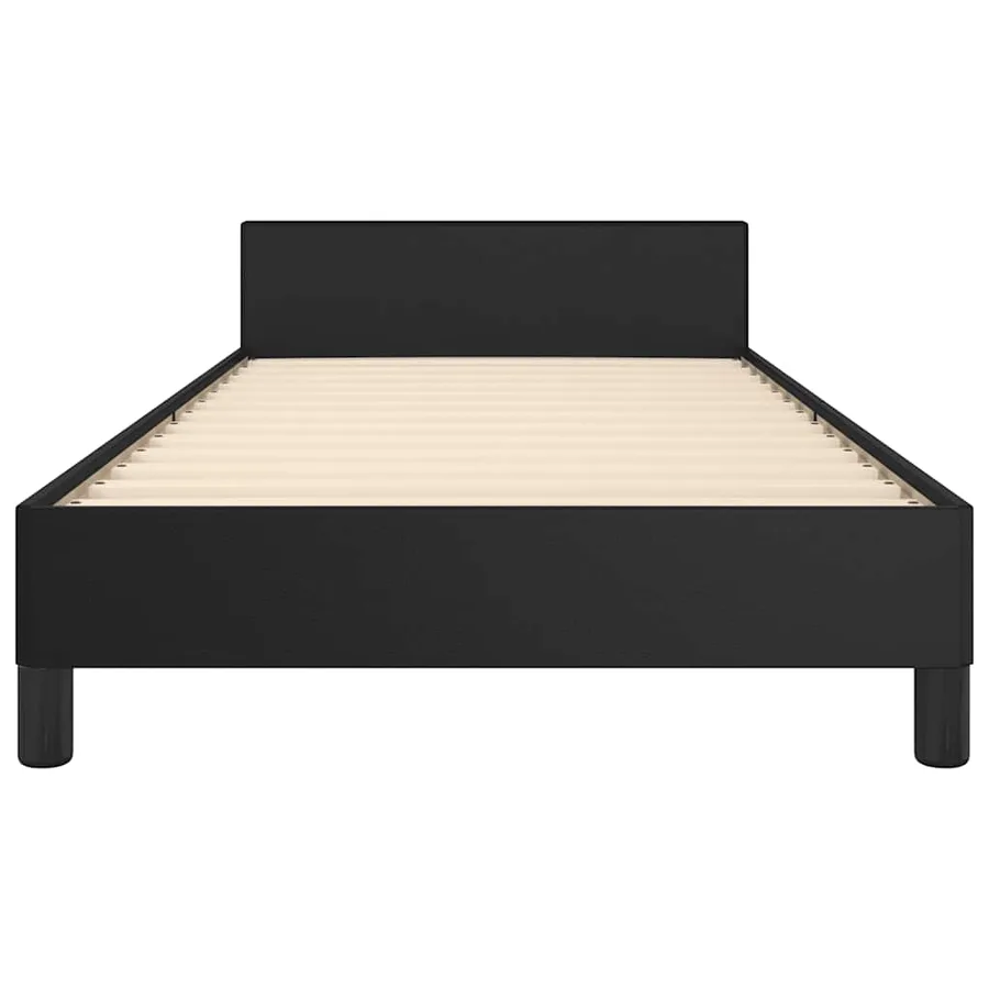 Cadre de lit avec tête de lit sans matelas noir 90x200 cm - 5