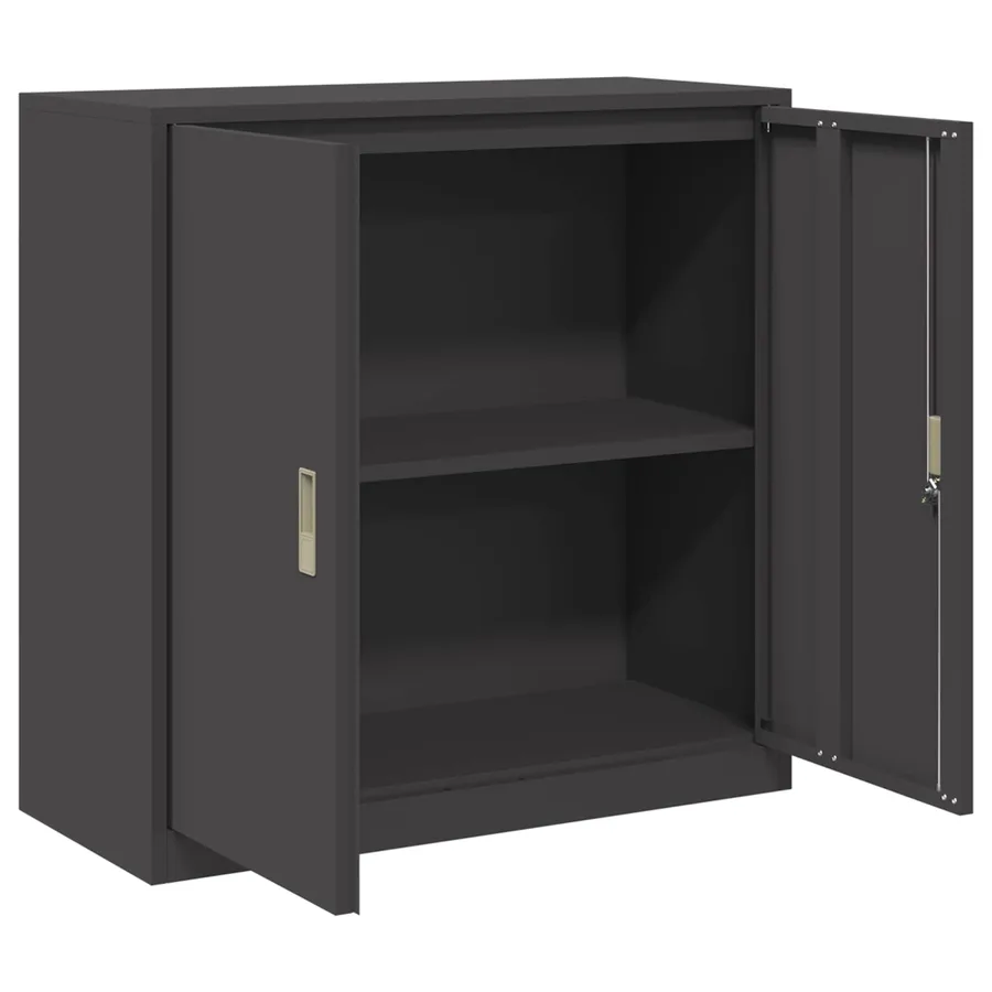 Armoire de rangement Noir 90 x 40 x 90 cm Acier - 5