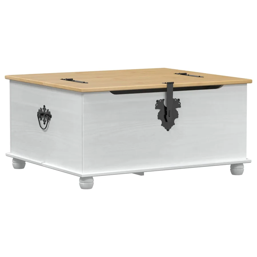 storage box avec tiroir Blanc 90 x 78 x 45 cm Pin massif - 5