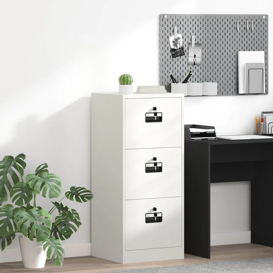 Cabinet de Dossier avec tiroir Blanc 45,5 x 42 x 106,5 cm