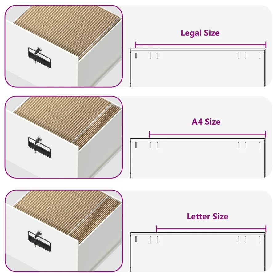 Cabinet de Dossier avec tiroir Blanc 45,5 x 42 x 106,5 cm - 13