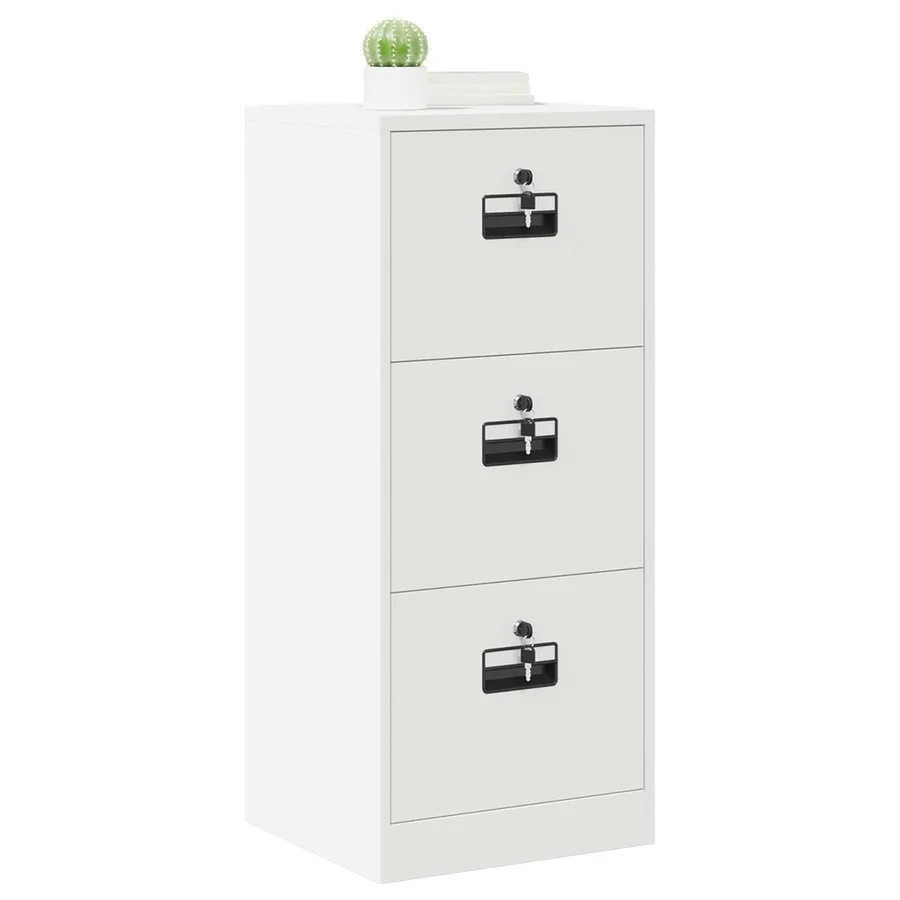 Cabinet de Dossier avec tiroir Blanc 45,5 x 42 x 106,5 cm - 3