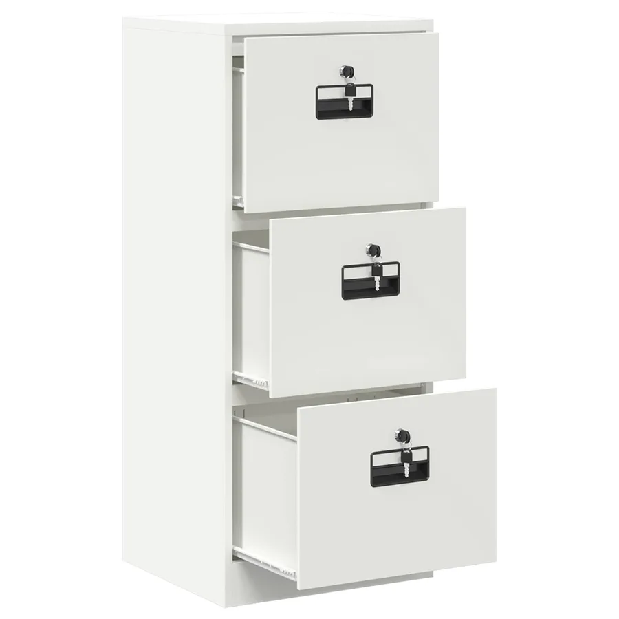 Cabinet de Dossier avec tiroir Blanc 45,5 x 42 x 106,5 cm - 6