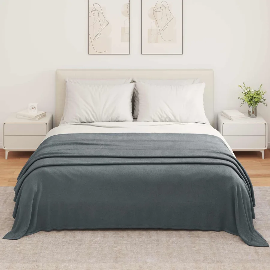 Couvertures à jeter 6 pcs Gris foncé 350 x 270 cm Toison - 3