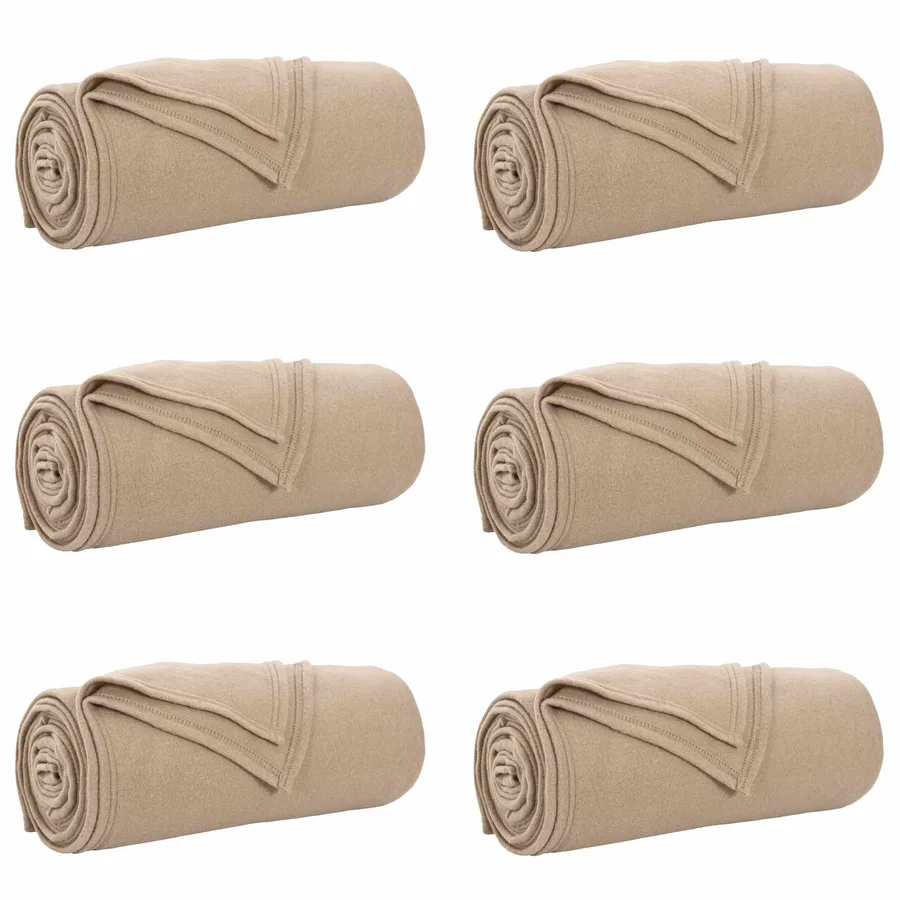 Couvertures à jeter 6 pcs Camel 170 x 130 cm Toison - 2