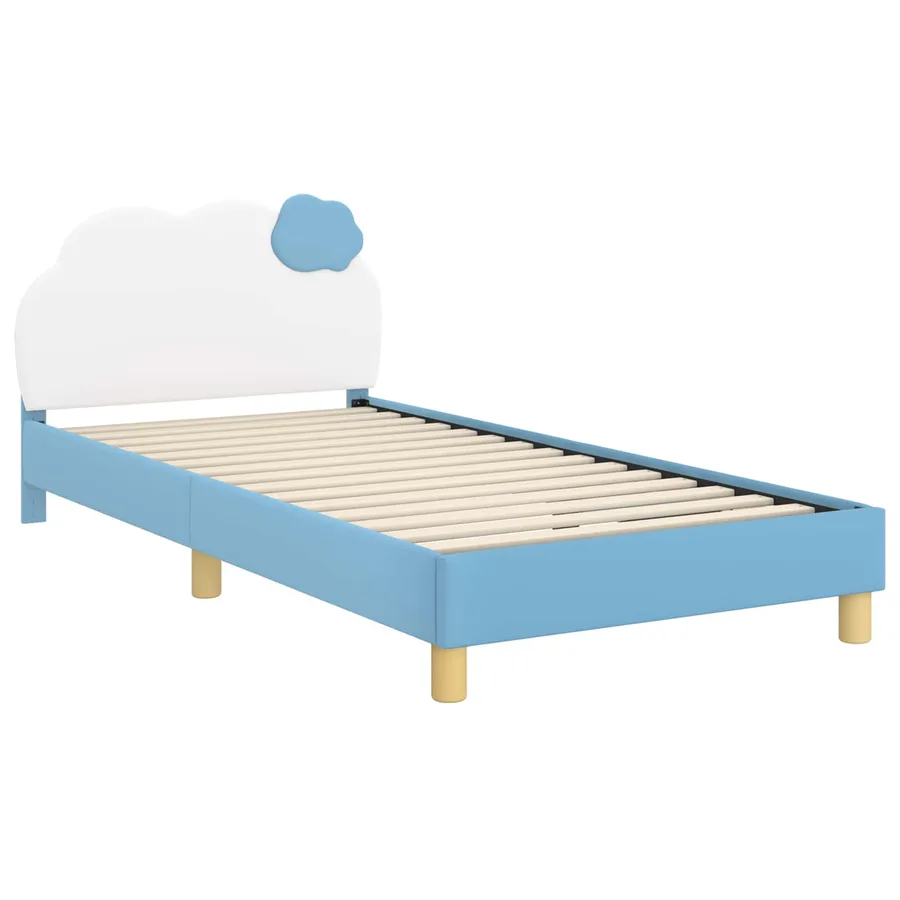 Cadre de lit pour enfants avec tête de lit Bleu 90 x 190 cm PU - 4